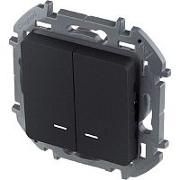 Выключатель с подсветкой без рамки Legrand Inspiria 2-кл. антрацит картинка